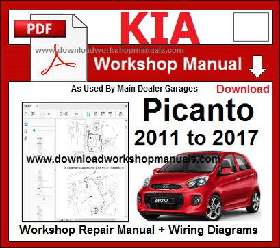 Kia picanto 2011 to 2017 repair workshop manual